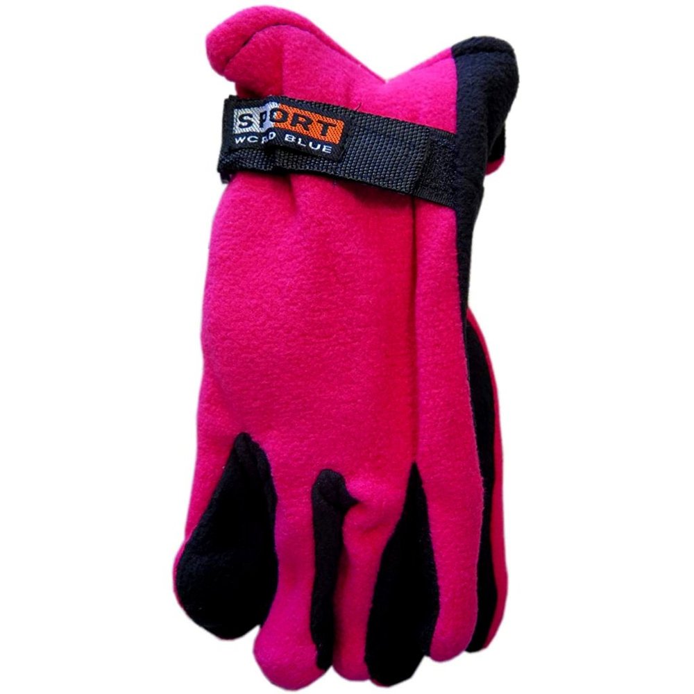 Sport World Blue Unisex Winter Fleece Gloves With Strap